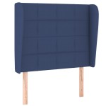 vidaXL Tăblie de pat cu aripioare, albastru, 103x23x118/128 cm, textil