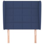vidaXL Tăblie de pat cu aripioare, albastru, 103x23x118/128 cm, textil