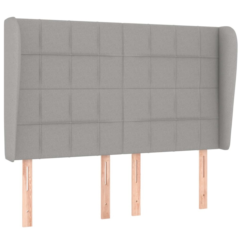 vidaXL Tăblie de pat cu aripioare gri deschis 147x23x118/128 cm textil