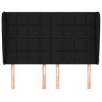 vidaXL Tăblie de pat cu aripioare, negru, 147x23x118/128 cm, textil