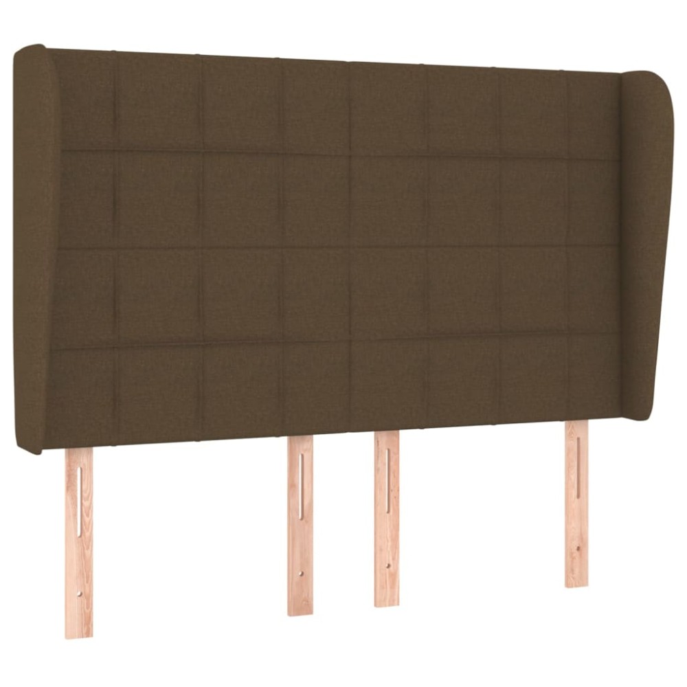 vidaXL Tăblie de pat cu aripioare maro închis 147x23x118/128 cm textil