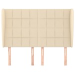 vidaXL Tăblie de pat cu aripioare, crem, 147x23x118/128 cm, textil