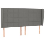 vidaXL Tăblie de pat cu aripioare gri închis 163x23x118/128 cm textil vidaXL Tăblie de pat cu aripioare gri închis 163x23x118/128 cm textil
