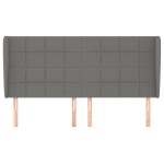 vidaXL Tăblie de pat cu aripioare gri închis 163x23x118/128 cm textil vidaXL Tăblie de pat cu aripioare gri închis 163x23x118/128 cm textil