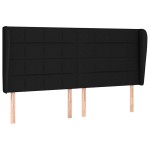 vidaXL Tăblie de pat cu aripioare, negru, 163x23x118/128 cm, textil