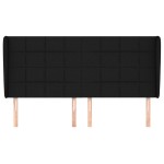 vidaXL Tăblie de pat cu aripioare, negru, 163x23x118/128 cm, textil