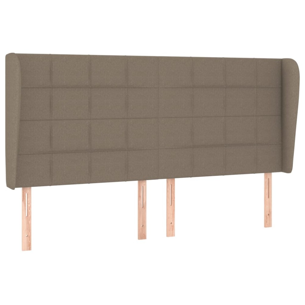 vidaXL Tăblie de pat cu aripioare gri taupe 163x23x118/128 cm textil