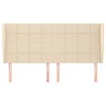 vidaXL Tăblie de pat cu aripioare, crem, 163x23x118/128 cm, textil vidaXL Tăblie de pat cu aripioare, crem, 163x23x118/128 cm, textil