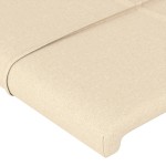 vidaXL Tăblie de pat cu aripioare, crem, 163x23x118/128 cm, textil vidaXL Tăblie de pat cu aripioare, crem, 163x23x118/128 cm, textil