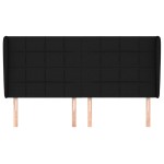 vidaXL Tăblie de pat cu aripioare, negru, 183x23x118/128 cm, textil