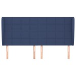 vidaXL Tăblie de pat cu aripioare, albastru, 183x23x118/128 cm, textil vidaXL Tăblie de pat cu aripioare, albastru, 183x23x118/128 cm, textil