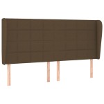 vidaXL Tăblie de pat cu aripioare maro închis 203x23x118/128 cm textil