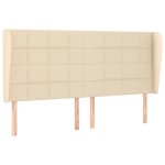 vidaXL Tăblie de pat cu aripioare, crem, 203x23x118/128 cm, textil