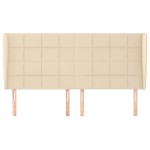 vidaXL Tăblie de pat cu aripioare, crem, 203x23x118/128 cm, textil