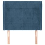 vidaXL Tăblie pat cu aripioare albastru închis 83x23x118/128cm catifea
