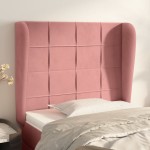 vidaXL Tăblie de pat cu aripioare, roz, 83x23x118/128 cm, catifea