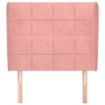 vidaXL Tăblie de pat cu aripioare, roz, 83x23x118/128 cm, catifea