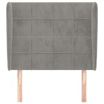 vidaXL Tăblie de pat cu aripioare gri deschis 93x23x118/128 cm catifea
