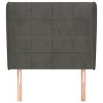 vidaXL Tăblie de pat cu aripioare gri închis 93x23x118/128 cm catifea