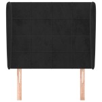 vidaXL Tăblie de pat cu aripioare, negru, 93x23x118/128 cm, catifea