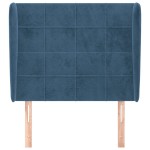 vidaXL Tăblie pat cu aripioare albastru închis 93x23x118/128cm catifea vidaXL Tăblie pat cu aripioare albastru închis 93x23x118/128cm catifea