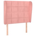vidaXL Tăblie de pat cu aripioare, roz, 93x23x118/128 cm, catifea