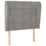 vidaXL Tăblie de pat cu aripioare gri deschis 103x23x118/128cm catifea vidaXL Tăblie de pat cu aripioare gri deschis 103x23x118/128cm catifea