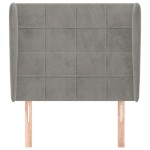vidaXL Tăblie de pat cu aripioare gri deschis 103x23x118/128cm catifea vidaXL Tăblie de pat cu aripioare gri deschis 103x23x118/128cm catifea