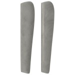 vidaXL Tăblie de pat cu aripioare gri deschis 103x23x118/128cm catifea vidaXL Tăblie de pat cu aripioare gri deschis 103x23x118/128cm catifea