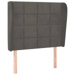 vidaXL Tăblie de pat cu aripioare gri închis 103x23x118/128 cm catifea