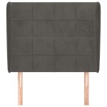 vidaXL Tăblie de pat cu aripioare gri închis 103x23x118/128 cm catifea