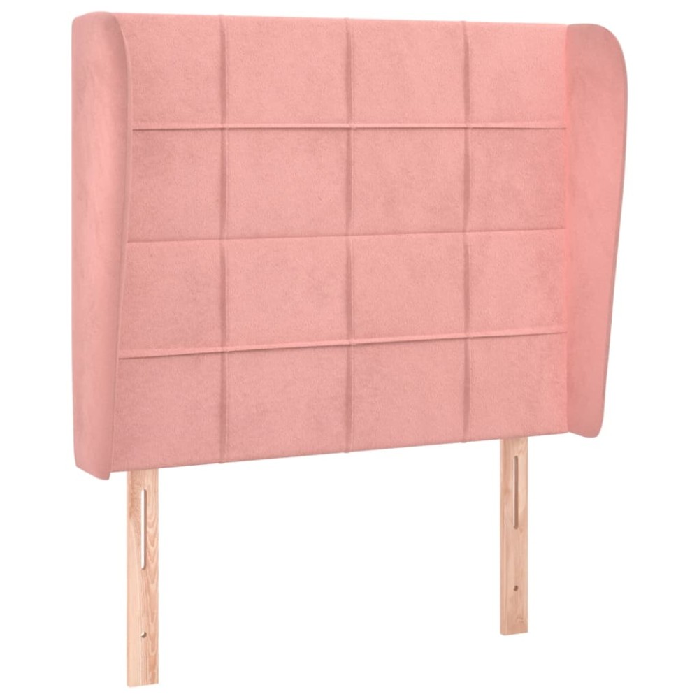vidaXL Tăblie de pat cu aripioare, roz, 103x23x118/128 cm, catifea