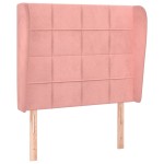 vidaXL Tăblie de pat cu aripioare, roz, 103x23x118/128 cm, catifea