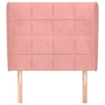 vidaXL Tăblie de pat cu aripioare, roz, 103x23x118/128 cm, catifea
