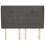 vidaXL Tăblie de pat cu aripioare gri închis 147x23x118/128 cm catifea