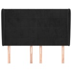 vidaXL Tăblie de pat cu aripioare, negru, 147x23x118/128 cm, catifea