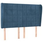 vidaXL Tăblie pat cu urechi albastru închis 147x23x118/128 cm catifea vidaXL Tăblie pat cu urechi albastru închis 147x23x118/128 cm catifea