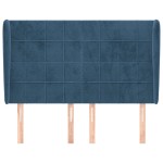 vidaXL Tăblie pat cu urechi albastru închis 147x23x118/128 cm catifea vidaXL Tăblie pat cu urechi albastru închis 147x23x118/128 cm catifea