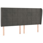 vidaXL Tăblie de pat cu aripioare gri închis 163x23x118/128 cm catifea vidaXL Tăblie de pat cu aripioare gri închis 163x23x118/128 cm catifea