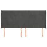 vidaXL Tăblie de pat cu aripioare gri închis 163x23x118/128 cm catifea vidaXL Tăblie de pat cu aripioare gri închis 163x23x118/128 cm catifea