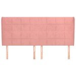 vidaXL Tăblie de pat cu aripioare, roz, 163x23x118/128 cm, catifea