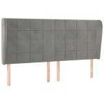 vidaXL Tăblie de pat cu aripioare gri deschis 183x23x118/128cm catifea vidaXL Tăblie de pat cu aripioare gri deschis 183x23x118/128cm catifea