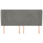 vidaXL Tăblie de pat cu aripioare gri deschis 183x23x118/128cm catifea vidaXL Tăblie de pat cu aripioare gri deschis 183x23x118/128cm catifea