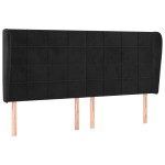 vidaXL Tăblie de pat cu aripioare, negru, 183x23x118/128 cm, catifea