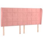 vidaXL Tăblie de pat cu aripioare, roz, 183x23x118/128 cm, catifea