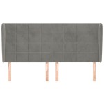 vidaXL Tăblie de pat cu aripioare gri deschis 203x23x118/128cm catifea