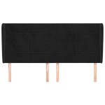 vidaXL Tăblie de pat cu aripioare, negru, 203x23x118/128 cm, catifea