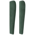 vidaXL Tăblie pat cu aripioare verde închis 203x23x118/128cm catifea vidaXL Tăblie pat cu aripioare verde închis 203x23x118/128cm catifea