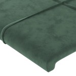 vidaXL Tăblie pat cu aripioare verde închis 203x23x118/128cm catifea vidaXL Tăblie pat cu aripioare verde închis 203x23x118/128cm catifea