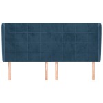 vidaXL Tăblie pat cu urechi albastru închis 203x23x118/128 cm catifea vidaXL Tăblie pat cu urechi albastru închis 203x23x118/128 cm catifea